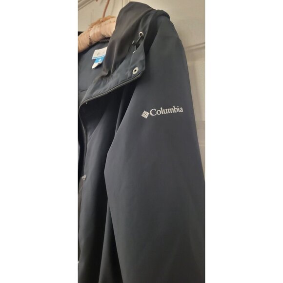 Columbia Omni -Tech Black Rain or Windbreaker Jacket XL Zip Snap Pockets - Picture 3 of 13